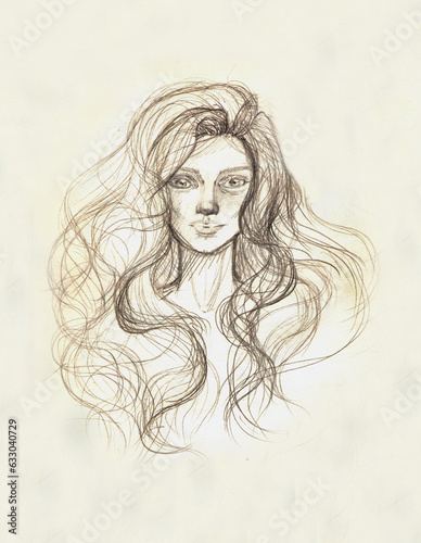 woman sketch line art illustration