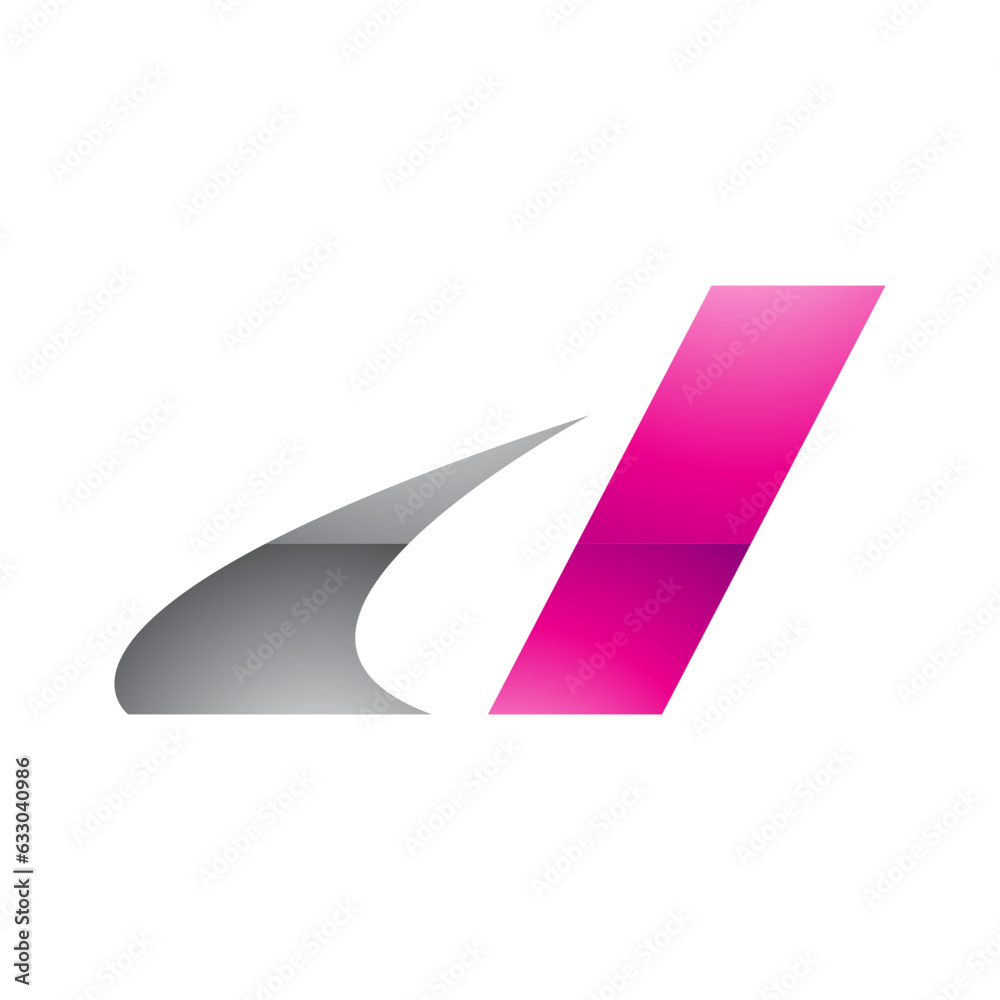 Grey and Magenta Glossy Italic Swooshy Letter D Icon Grey and Magenta Glossy Italic Swooshy Letter D Icon