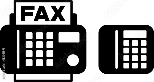 FAXと電話のアイコン（fax and phone icons）