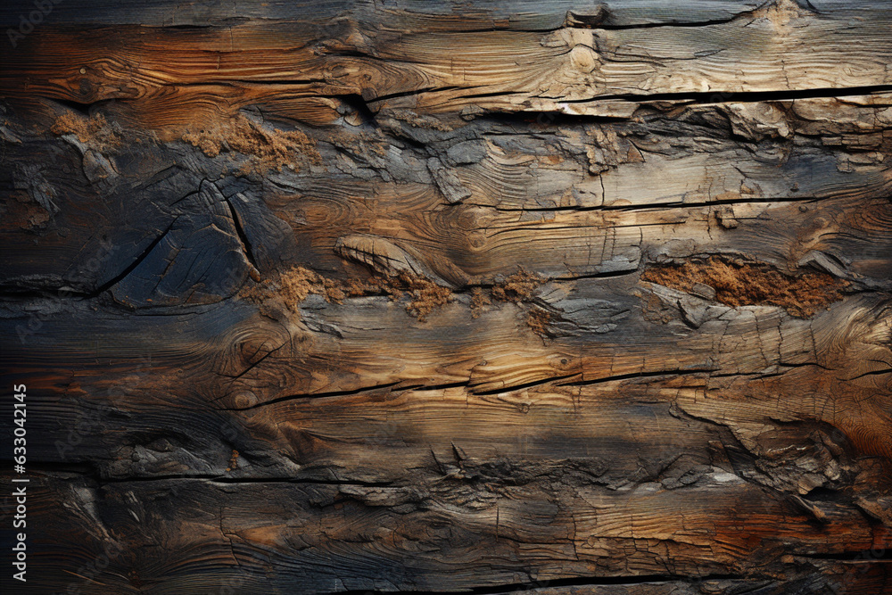 Lonely wood surface, complements rugged concrete wall texture, evoking tactile contrast Generative AI