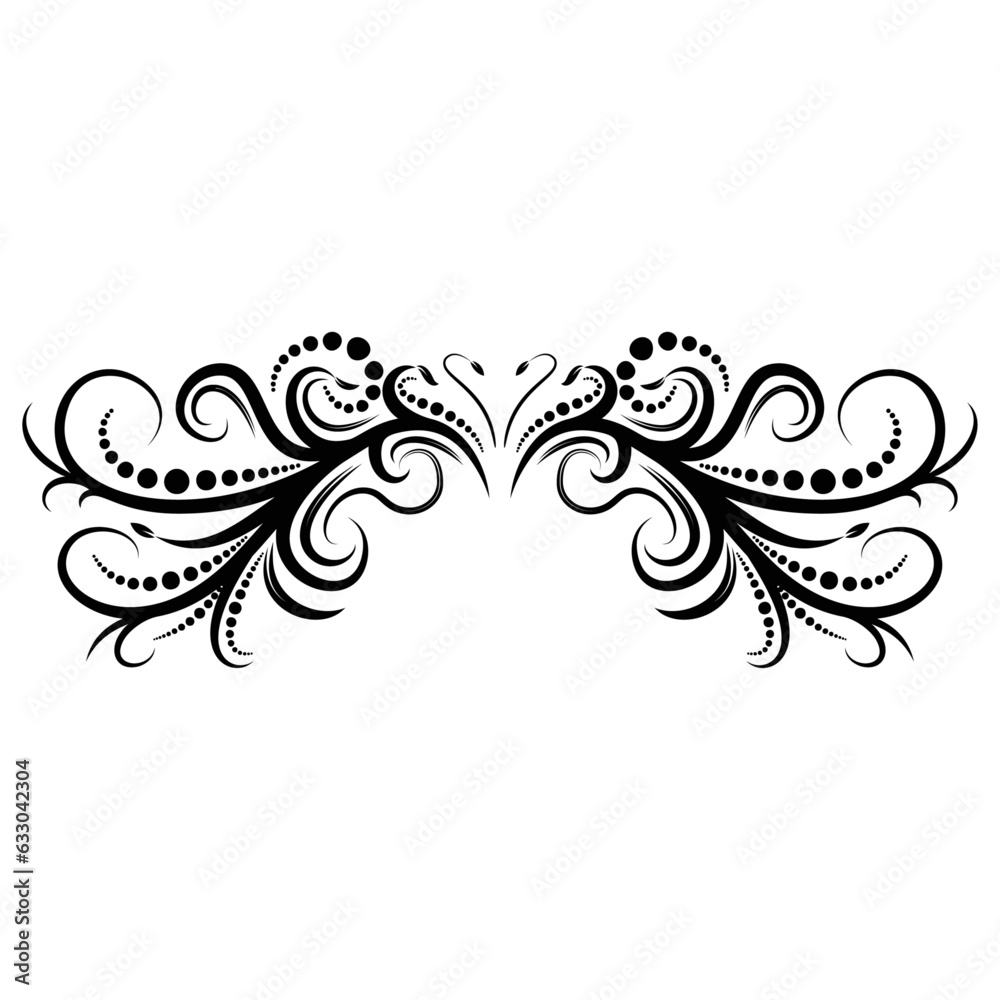 Abstract Floral Border Ornament created manually in Adobe Illustrator, There wasn't any kind of generative AI implied in the creation of this illustration.

