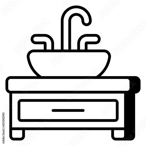 Modern design icon of washbasin