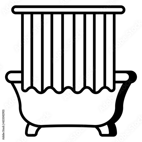 Trendy vector design of bathtub