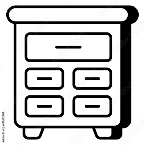 An icon design of nightstand