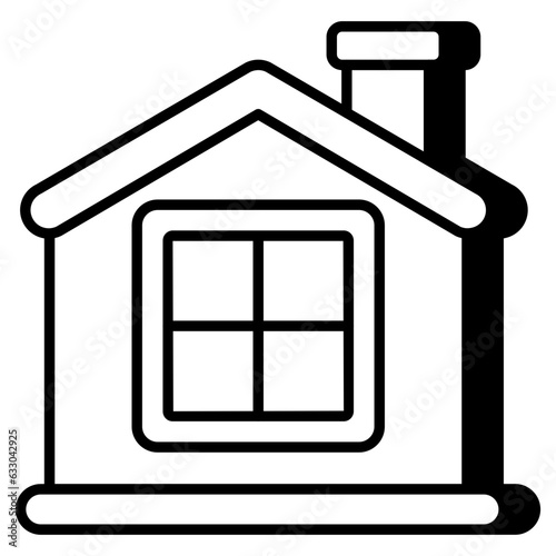 Editable design icon of home