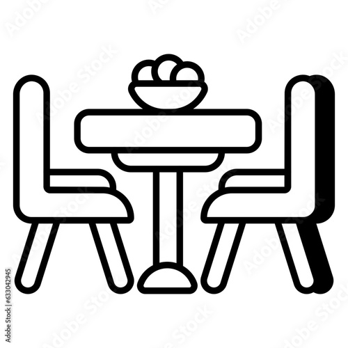 Trendy vector design of cafe table
