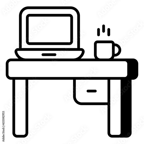 Perfect design icon of laptop table