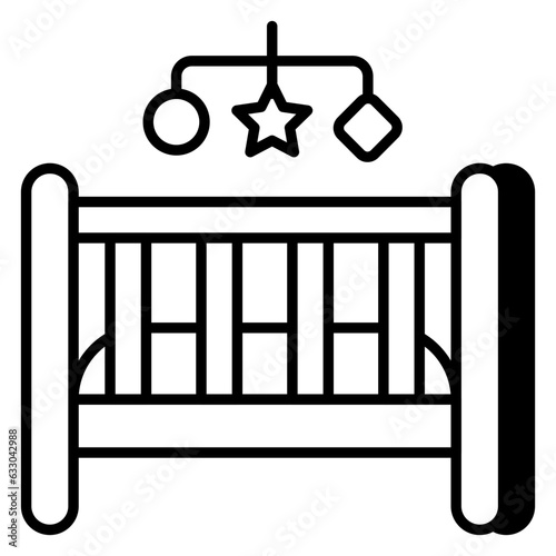 Premium download icon of baby crib