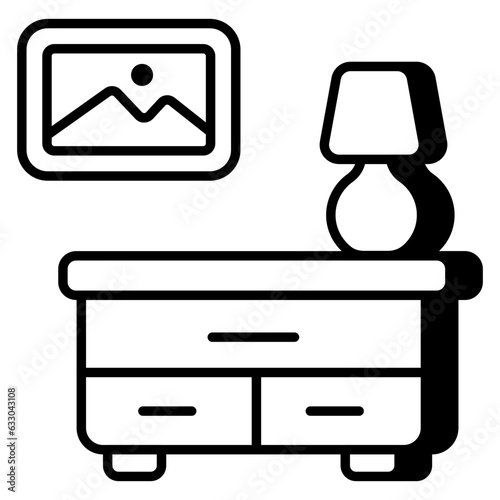 Premium download icon of drawer table