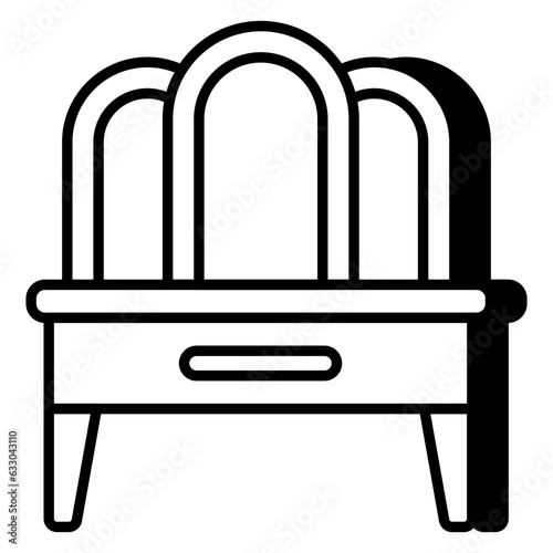 A linear design icon of vanity mirror 