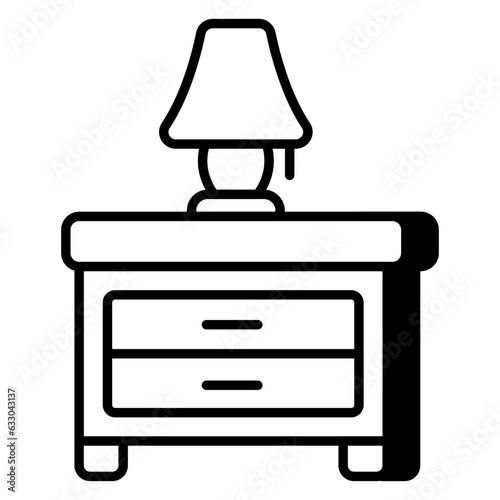 An icon design of nightstand