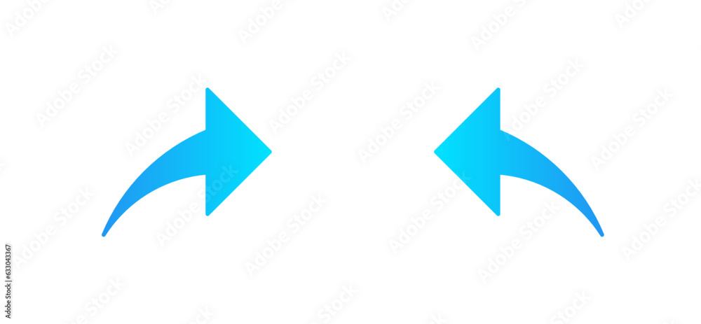 blue gradient next and back arrow icon, do and redo arrow icon blue gradient next and back arrow icon, do and redo arrow icon