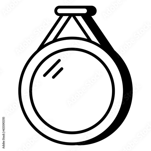 Modern design icon of mirror hanging