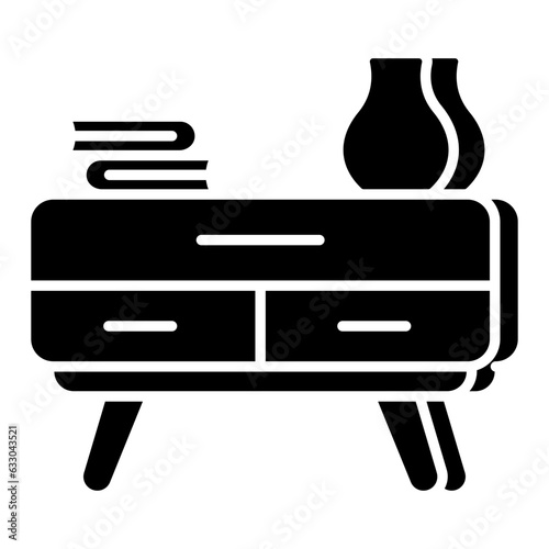 Premium download icon of drawer table