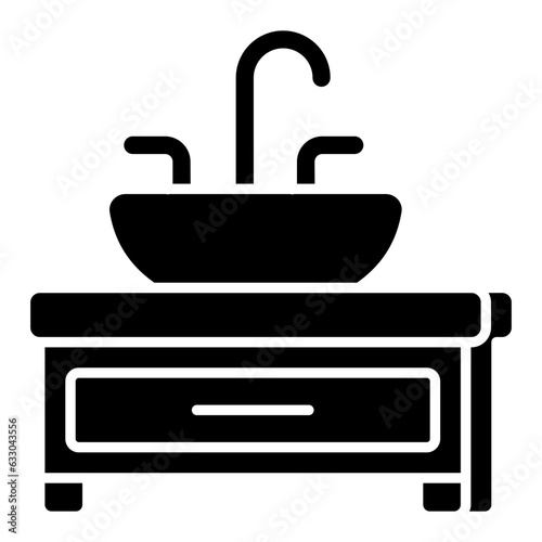 Modern design icon of washbasin