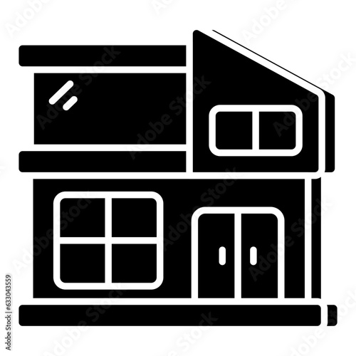 Editable design icon of bungalow