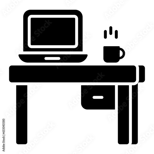 Perfect design icon of laptop table