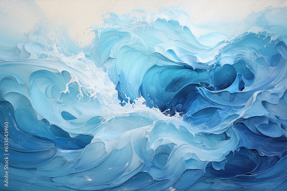 Oceanic hues converge in painterly brushstrokes, creating an evocative blue backdrop Generative AI Oceanic hues converge in painterly brushstrokes, creating an evocative blue backdrop Generative AI