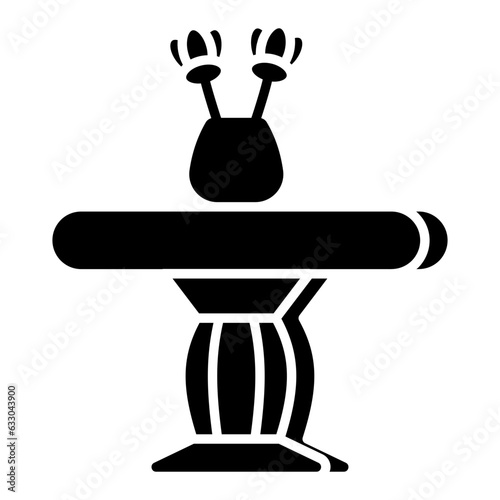 Editable design icon of round table