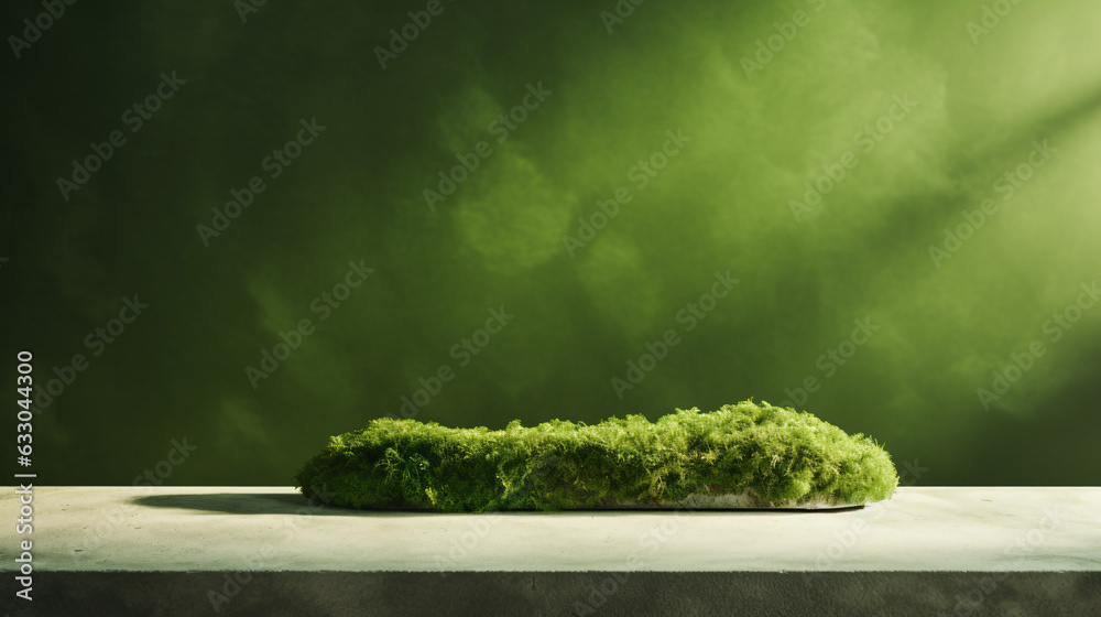 Fototapeta premium An empty abstract jade green background platform, a perfect stage to elegantly showcase your product and capture attention