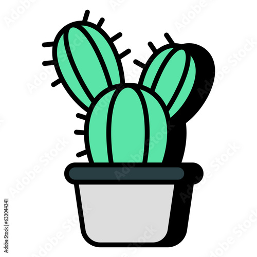 A colored design icon of prickly pear 