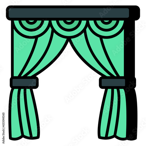 A beautiful design icon of curtains