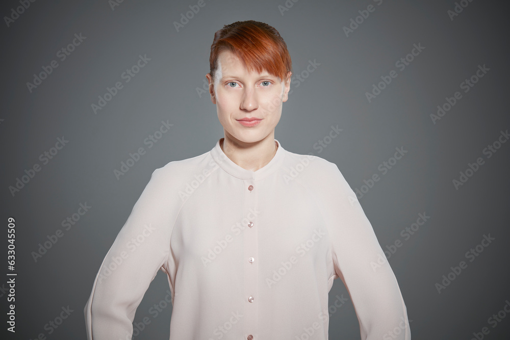 Portrait of young woman blouse. Portrait of young woman blouse.