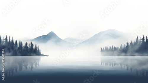misty morning in the mountains. Generative AI © ArtSpree