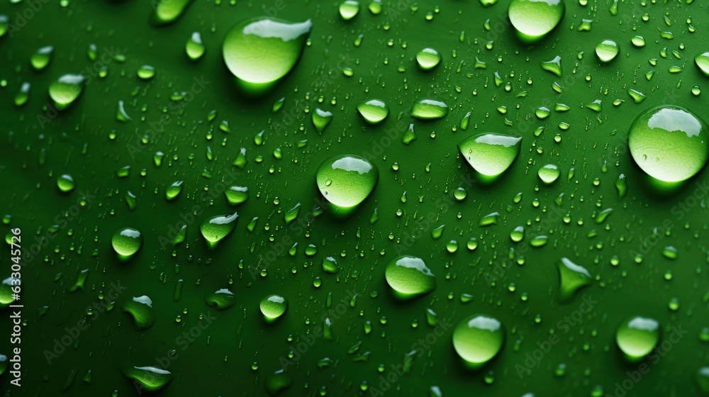 green leaf with drops of water. Generative AI