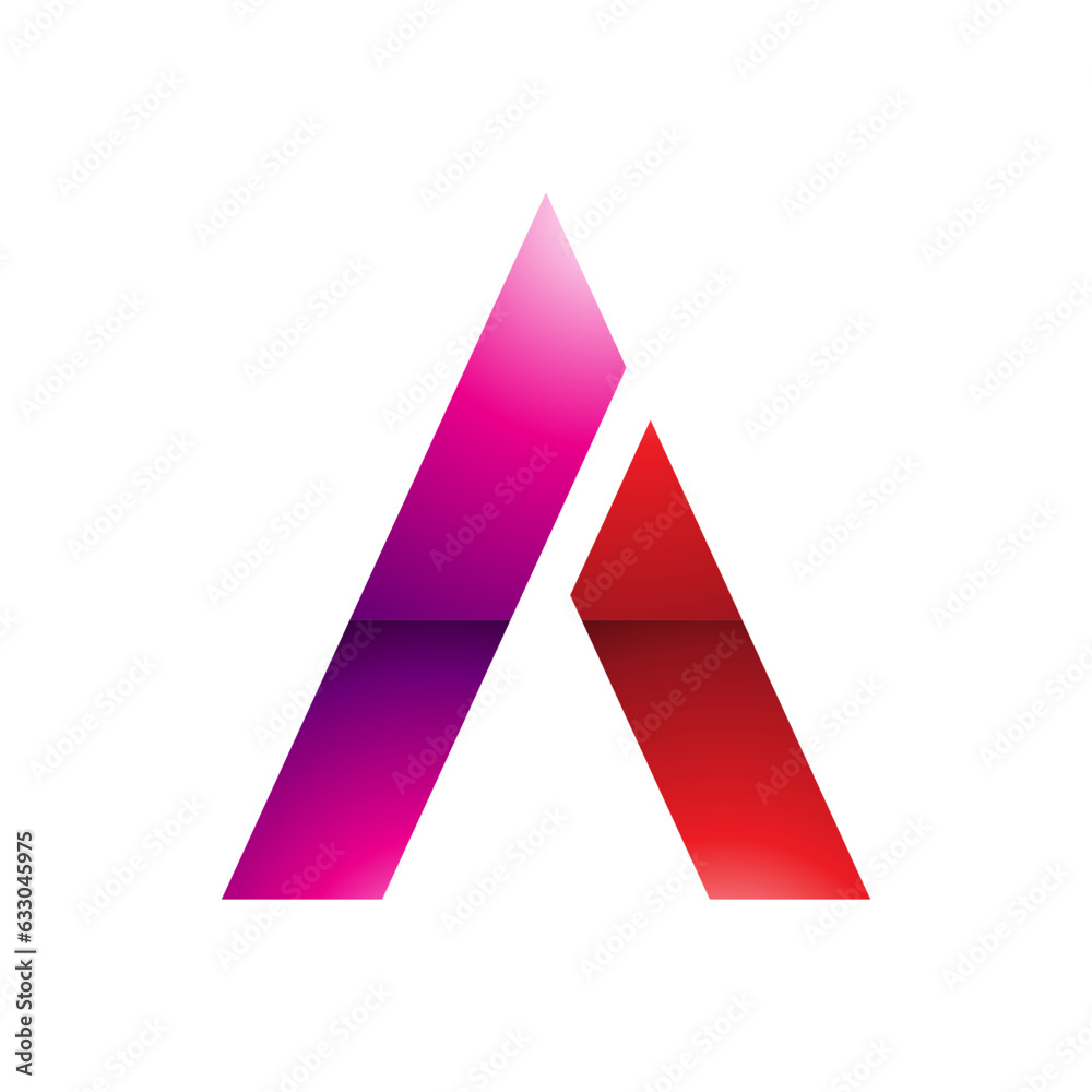 Magenta and Red Glossy Trapezium Shaped Letter A Icon Magenta and Red Glossy Trapezium Shaped Letter A Icon