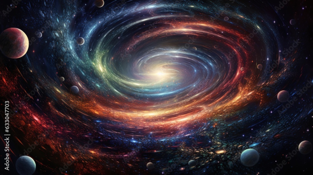 spiral galaxy in deep space. Generative AI