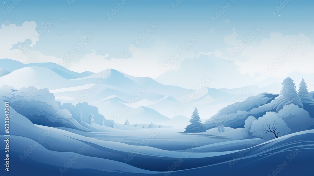 winter landscape with mountains. Generative AI