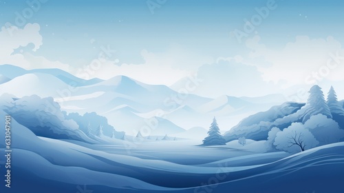 winter landscape with mountains. Generative AI