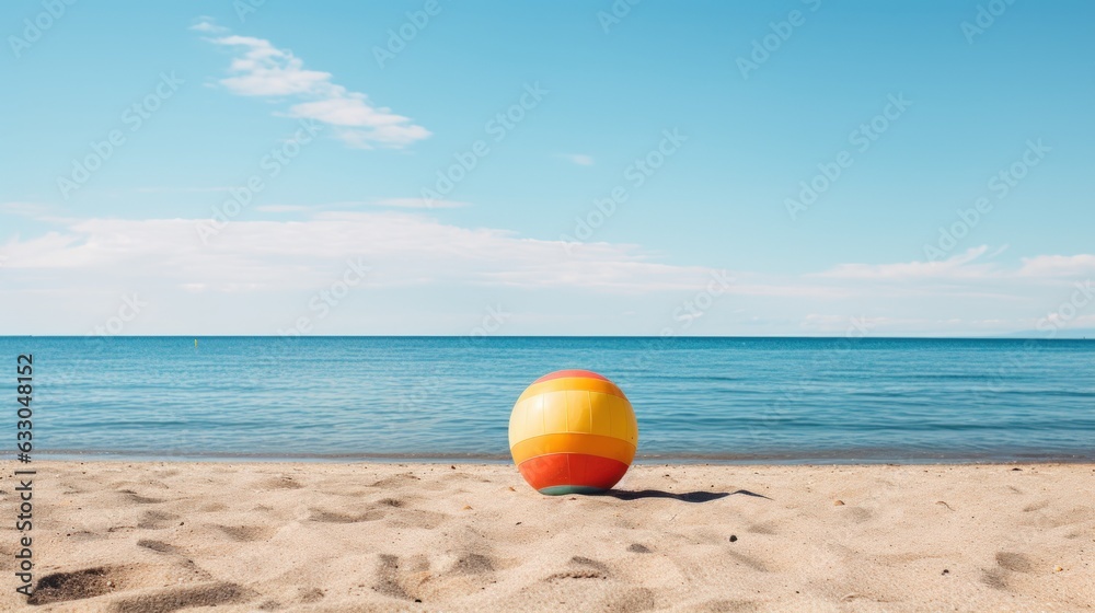 beach ball on the beach. Ai generated