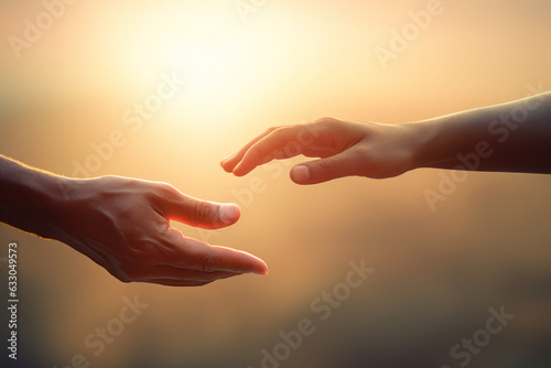 helping hand reaching out to another, symbolizing the spirit of generosity and support that defines charitable actions aimed at lifting others up photo