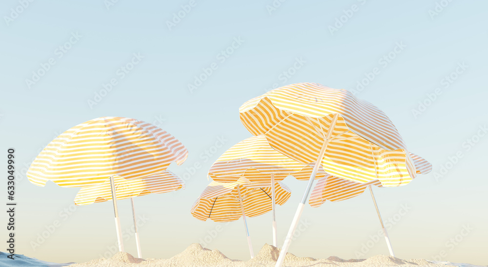 Beach umbrella 3d render
