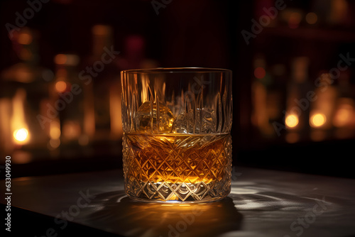 Glass of whiskey on the rocks - AI Technology