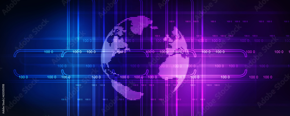 Obraz premium 2d illustration world map abstract background 