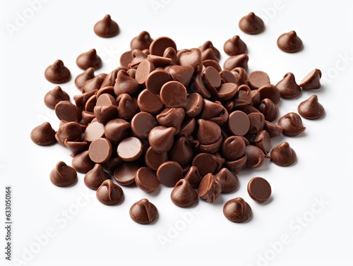 chocochips on white background photo