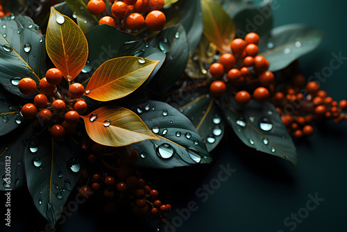 Flowers and leaves background - AI Technology