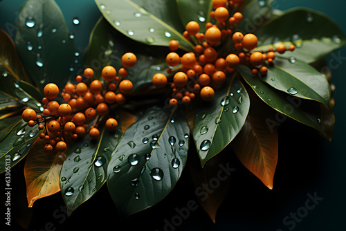 Flowers and leaves background - AI Technology