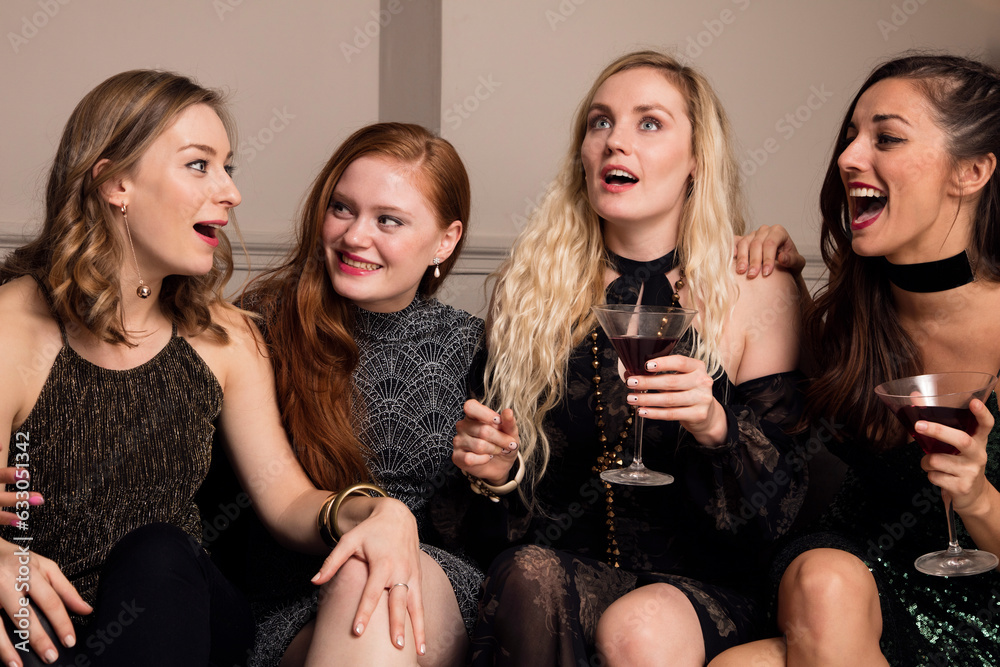 Young women at party