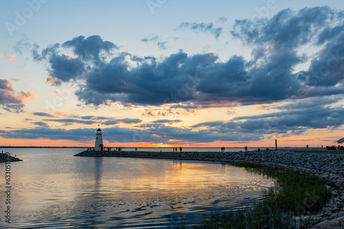 Beautiful sunset landscape of Lake Hefner