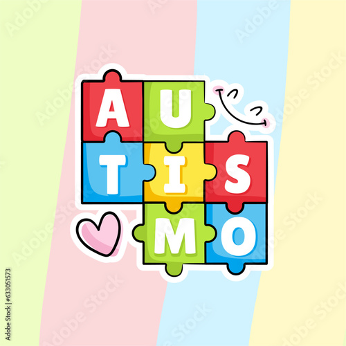 A puzzle with the word autism on it