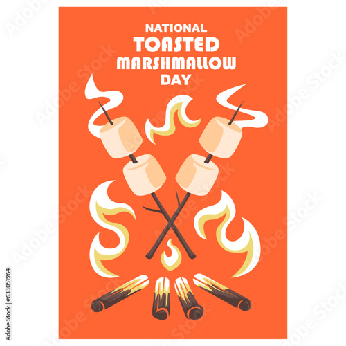 national toasted marshmallow day. illustration vector