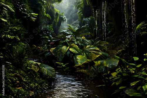 Waterfall in jungle - AI Technology