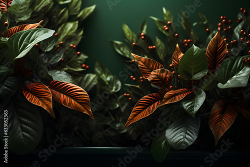 Flowers and leaves background - AI Technology