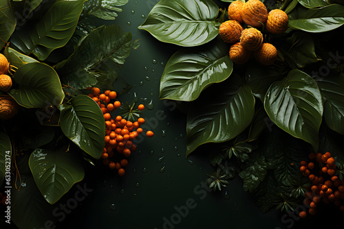Flowers and leaves background - AI Technology