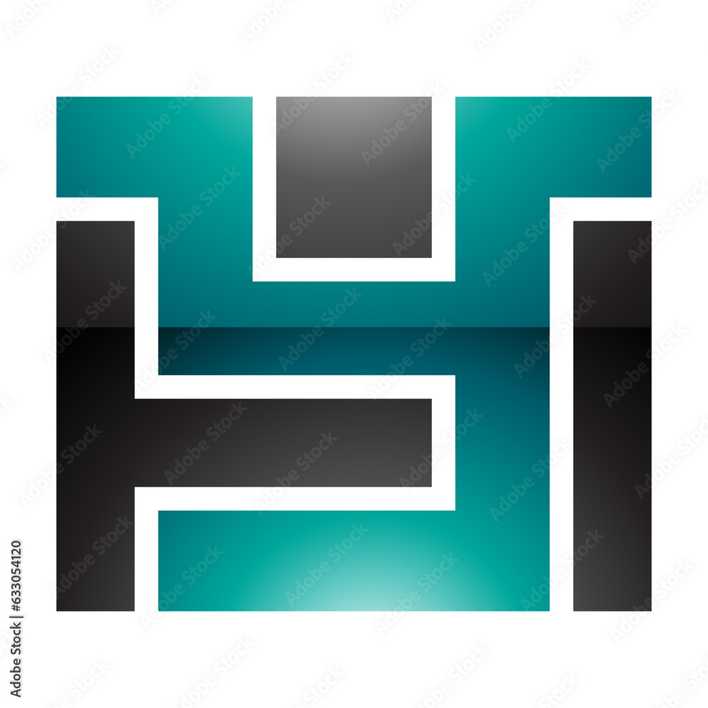 Persian Green and Black Glossy Rectangle Shaped Letter Y Icon Persian Green and Black Glossy Rectangle Shaped Letter Y Icon