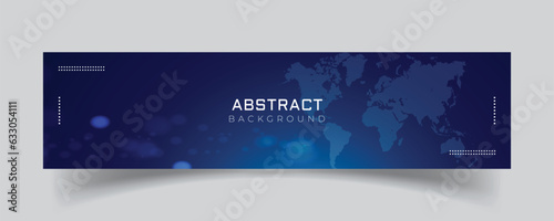 Linkedin banner with blue technology background